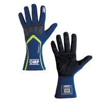 OMP Tecnica-S nehořlavé rukavice FIA 8856-2000 -modrá/žlutá fluo