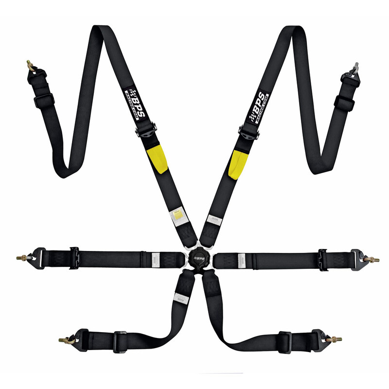 BPS 6-bodový bezpečnostní pás – červený – FIA