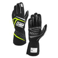 OMP FIRST nehořlavé rukavice – FIA 8856-2018 - černá/žlutá fluo