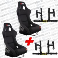2x Sedadlo/sedačka RRS RACING s pojezdem + 2x 4 bodový bezpečnostní pás