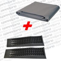 Nájezdové rampy + Podlahová plachta pod auto – RED SPEC – 550g/m2 – 3x6m
