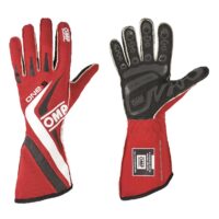 OMP ONE-S nehořlavé rukavice- FIA 8856-2000 – červené