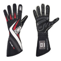 OMP ONE-S nehořlavé rukavice- FIA 8856-2000 – černá/červená