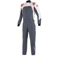 Závodní kombinéza Alpinestars GP PRO COMP BOOTCUT – FIA/SFI –šedá/bílá/červená